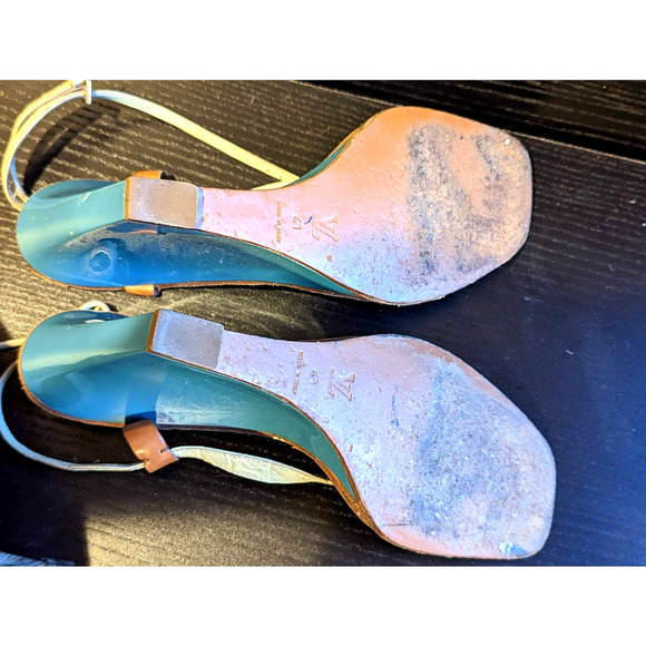 Louis Vuitton Vintage 90's Blue Platform Sandals Strappy Summer EU 41 - Picture 8 of 10